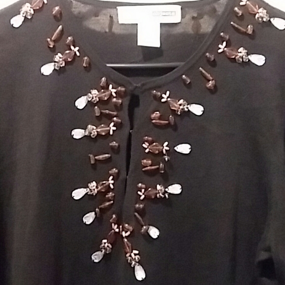 Sweater with bead trim - Picture 2 of 8